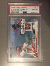 2018 Topps Update Ronald Acuna Jr Albies US43 Powder Blue 18/50 PSA 10 pop 5!