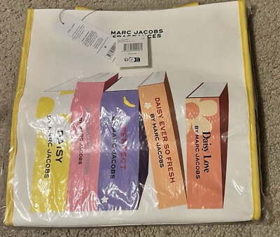 Marc Jacobs Fragrances Books Tote Bag White Yellow Color NWT Ltd Ed Promo Item