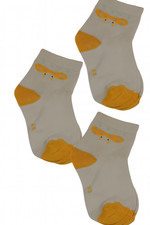 3pk Kids Cartoon Print Ankle Socks   Light Aqua - Mustard Yellow