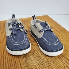 Wendy Bellissimo Baby Kids Shoes Size 5 Blue Tan Canvas Lace Up Casual Sneaker