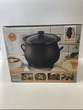 Toastmaster 4 Qt Black Cauldron Slow Cooker Removable Crock Glass Lid Halloween