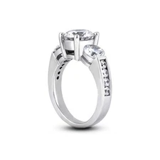 2.75ct tw F SI1 Round Natural Certified Diamonds PT 950 Classic Three-Stone Ring