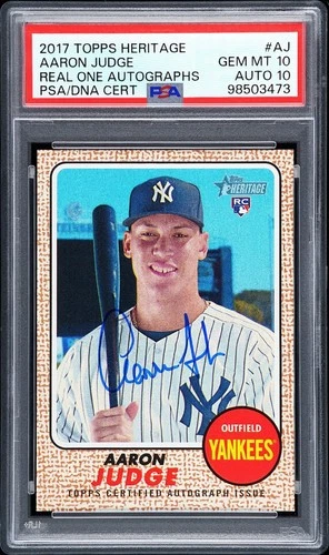 2017 Topps Heritage Real One Autographs Aaron Judge PSA 10 Auto 10!