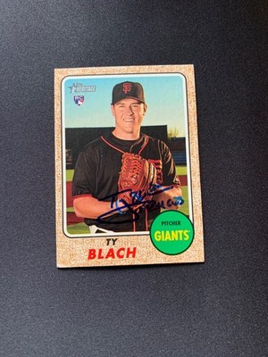 Ty Blach Signed 2017 Topps Heritage #659 Card San Francisco Giants Autograph COA