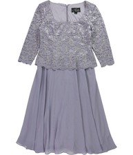 Alex Evenings Womens Lace Top Cocktail Dress, Purple, 6