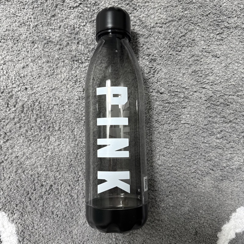 Victoria’s Secret PINK Water Bottle ~ Black With Screw Off Lid
