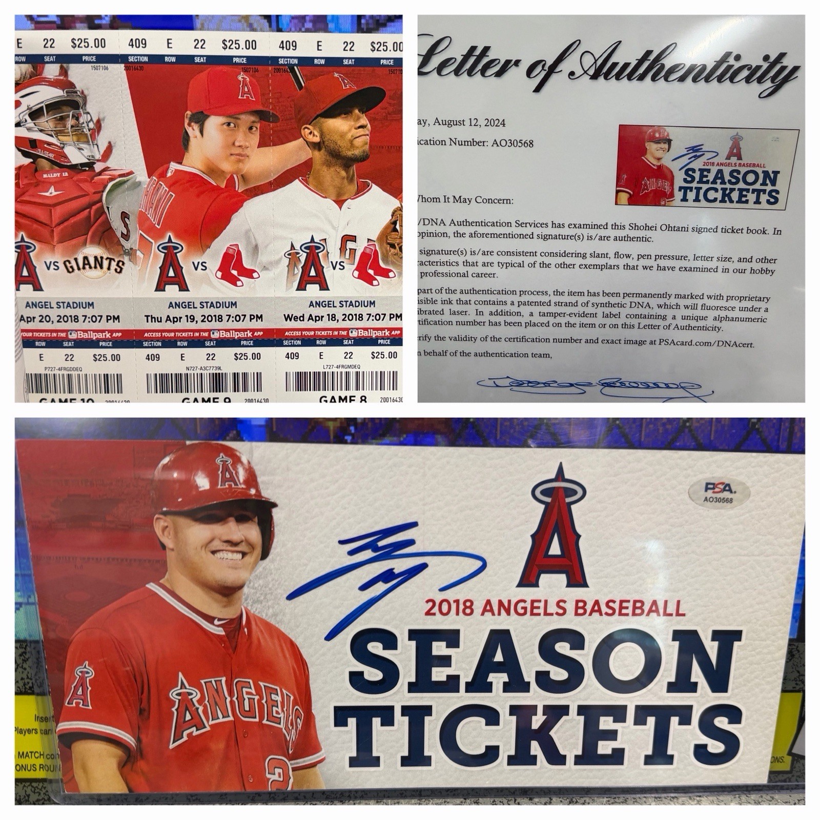 2018 Shohei Ohtani Rookie Season Ticket Book + PSA/DNA Auto Cover RC Early Sig