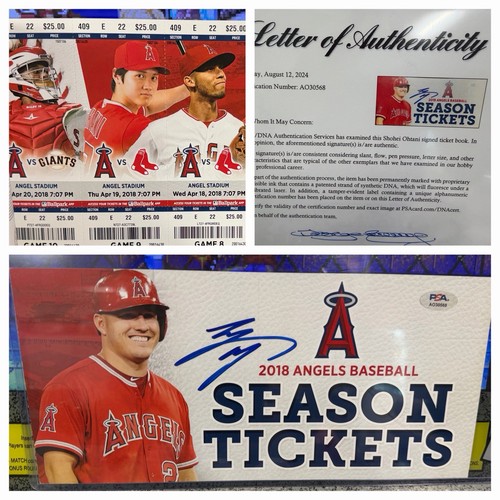 2018 Shohei Ohtani Rookie Season Ticket Book + PSA/DNA Auto Cover RC Early Sig
