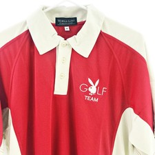 NEW Playboy Golf Polo MED Shirt Rust Red Tan Moisture Wick Quick Dry Breathable