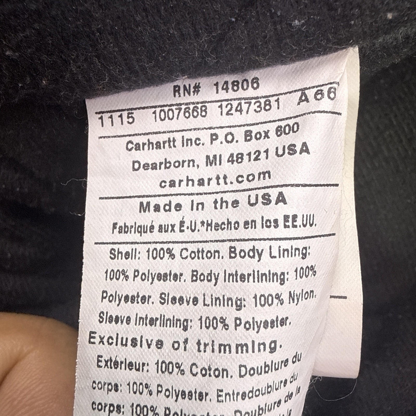 Vintage Carhartt J140 GVL Size 2XL GRAY Canvas Hooded Quilted Rare USA UNION image 5