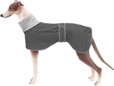 Geyecete Greyhound Cosy Fleece Jumper, Dog Winter Coat with Warm Medium, Gray