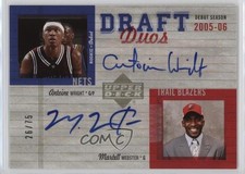 2005-06 Rookie Debut Draft Duos 26/75 Antoine Wright Martell Webster Auto 1e2l