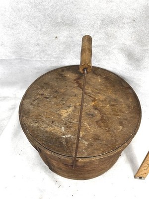 antique pantry box with handle 11.5 x 6.5 high natural finish