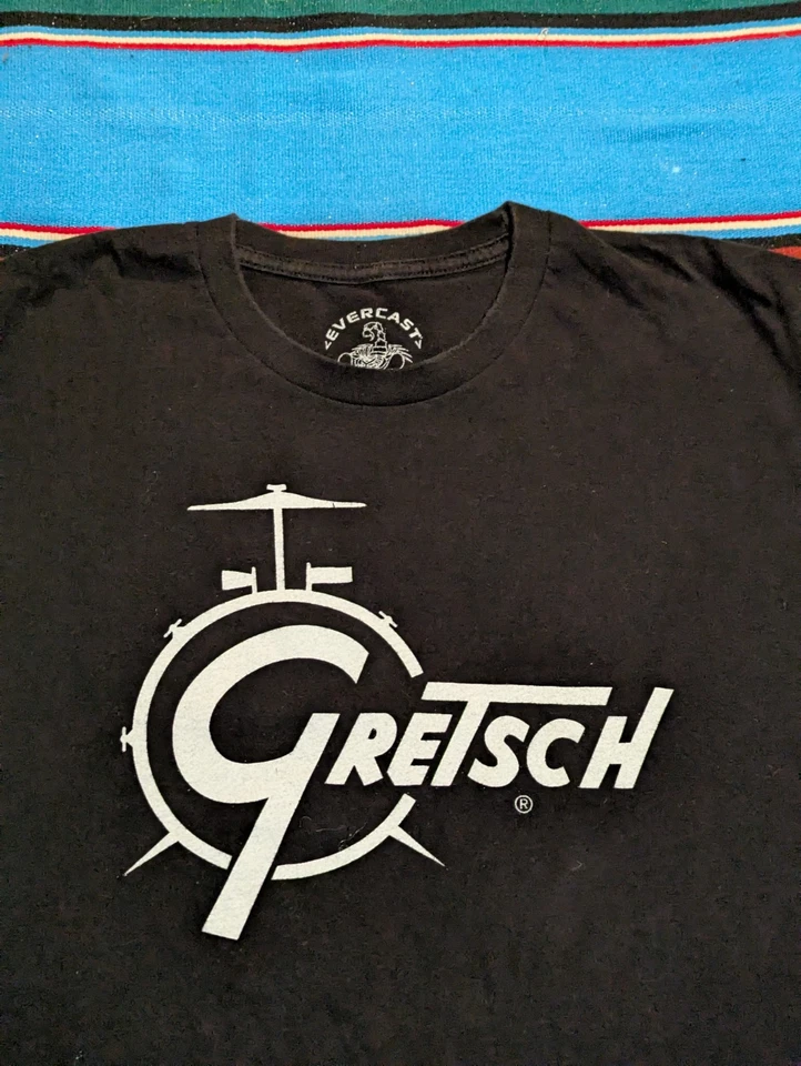 Gretsch Drums T-shirt Evercast Black Large Y2K Vintage Drum T-shirt - Image 2 of 4
