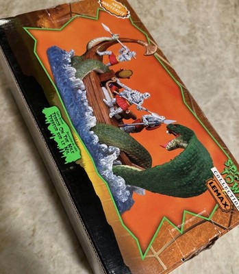 Lemax Spooky Town Halloween Terror On The Nile Egyptian Zombie Boat Snake NEW