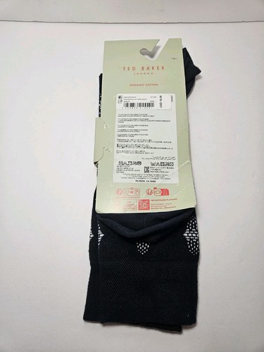 Mens Ted Baker London Organic Cotton Geometroc Patterned Crew Dress Socks 1 Pair - Picture 7 of 11