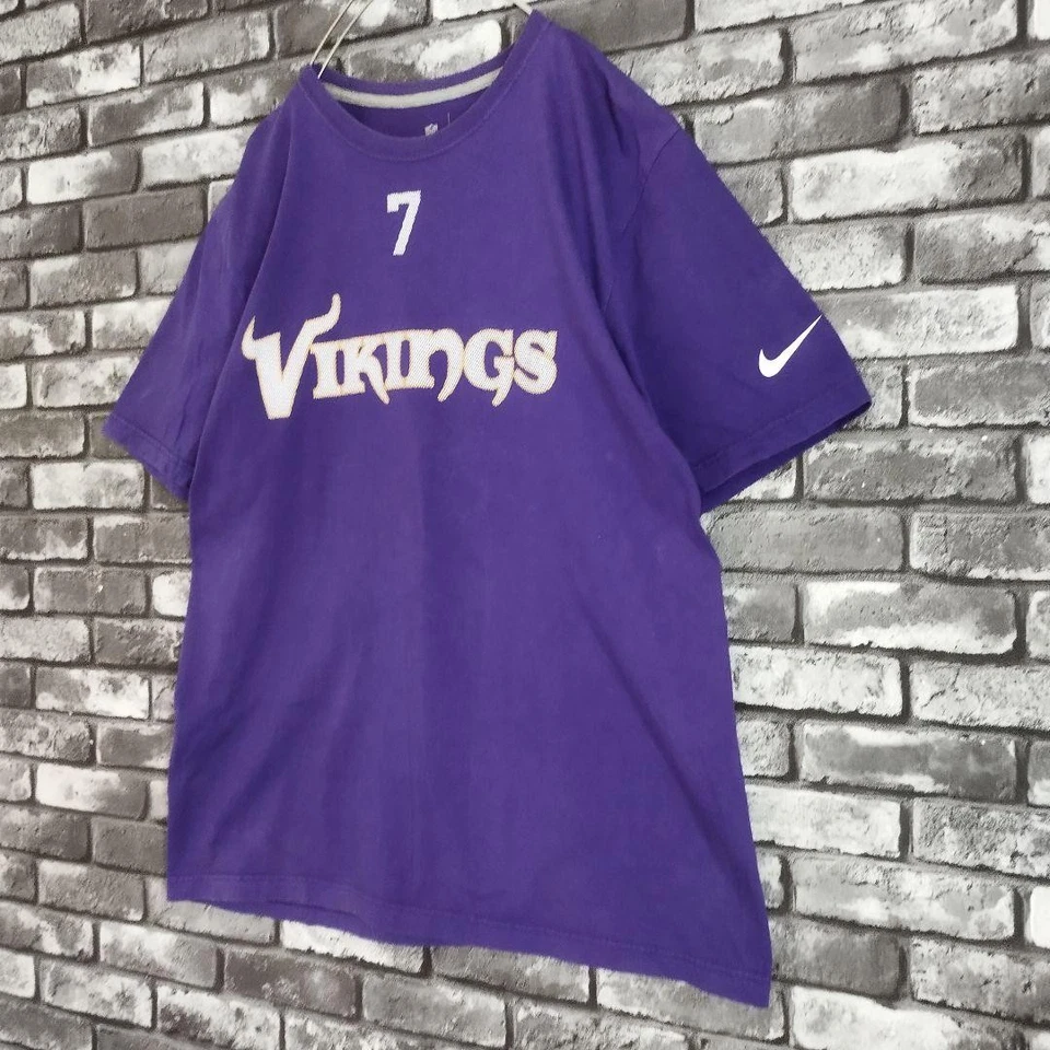 NIKE Swoosh Minnesota Vikings Christian Ponder T-Shirt XL Purple - Image 4 of 4