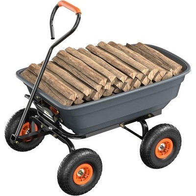 Heavy Duty Garden Cart Dual Wheel Barrow Stable Easy Storage Multi-Purpose Tool