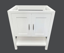 36" White Shaker Single-Sink Bathroom Vanity Base Cabinet - Modern Design