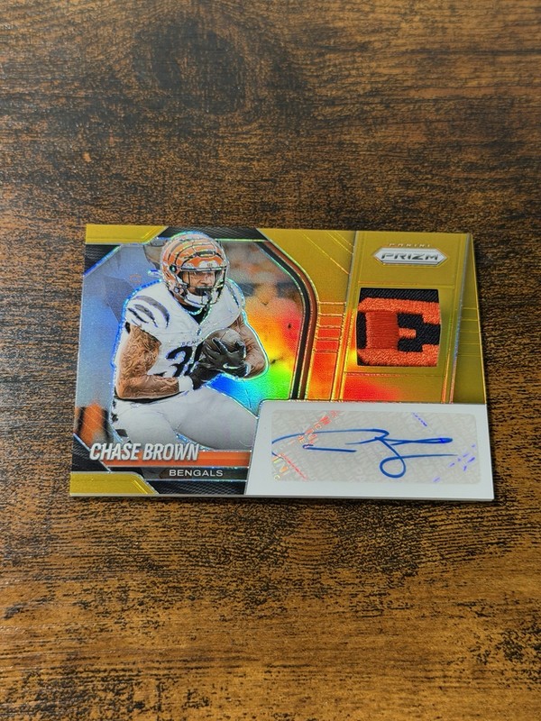 2025 Panini Prizm Chase Brown Gold Patch Auto /10 Bengals SSP 
