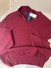 Men's Double-Knit Mesh Quarter-Zip Pullover. Size M