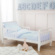Heavenly Soft Minky Dot Chenille Toddler Bedding Set, Blue, 4 Piece, for Boys...