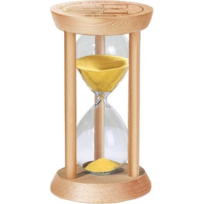 Hourglass Timer, Sand Timer 45 Minutes Wood, Gold Hourglass Small for Childre...