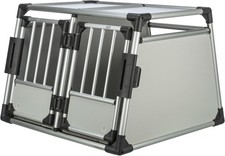 TRIXIE Doppel-Transportbox Aluminium &ndash; Hundebox f&uuml;r zwei Hunde bis zu 50 kg, 93