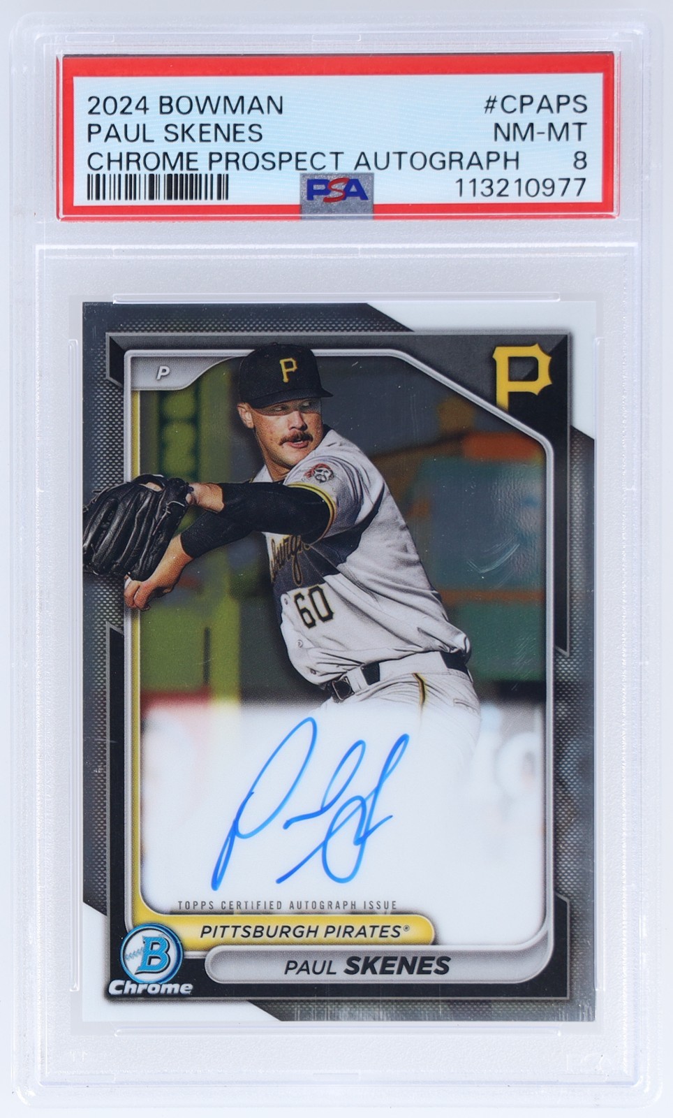 2024 Bowman Chrome Paul Skenes #CPA-PS PSA 8 Prospect Autograph Baseball NM-MT