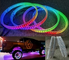 Tzvmny 4pcs 15.5 10-row Effect Led Wheel Lights Brightest Chasing Color