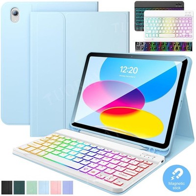 RGB Beleuchtet Tastatur mit Hülle für iPad 6/7/8/9/11th Gen Air 11'' M4 M3 Pro 11