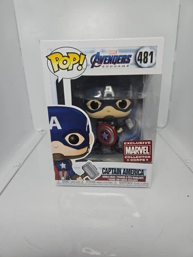 Funko Pop Avengers Endgame Captain America with Thor's Hammer Mjolnir