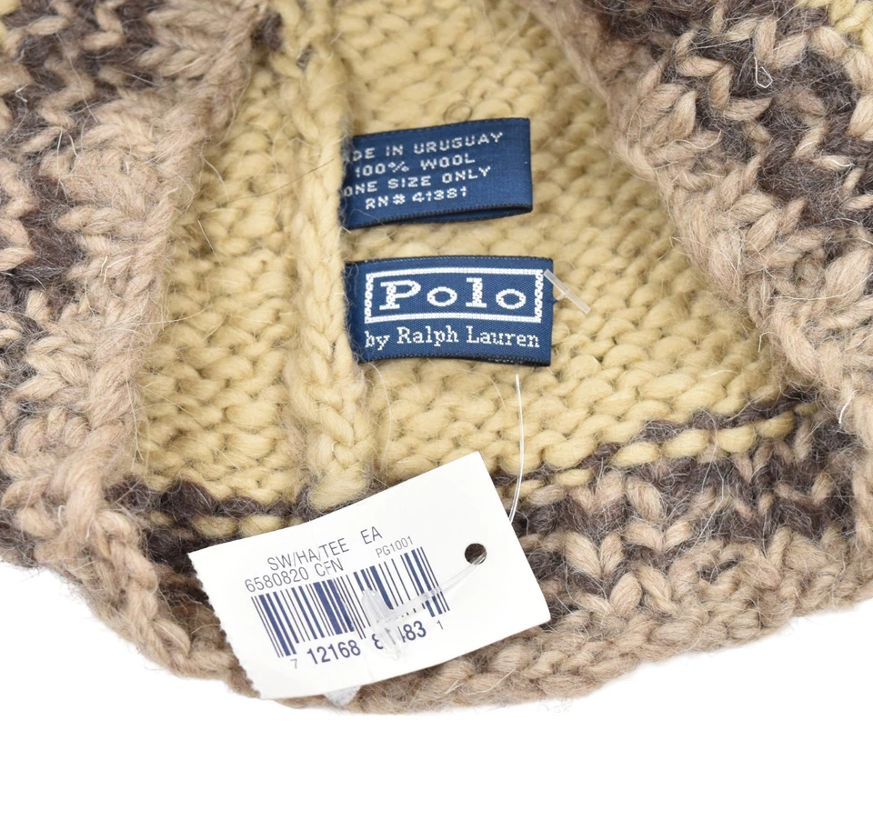 Para Mujer Polo Ralph Lauren Vintage Lana Cowichan Gorro Sombrero Talla Única Nuevo Foto 3 de 3