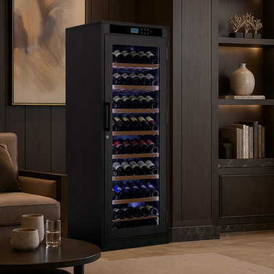 102 Bottles Intelligent Temperature-Controlled Multi-Tiered Wood Wine Cabinet