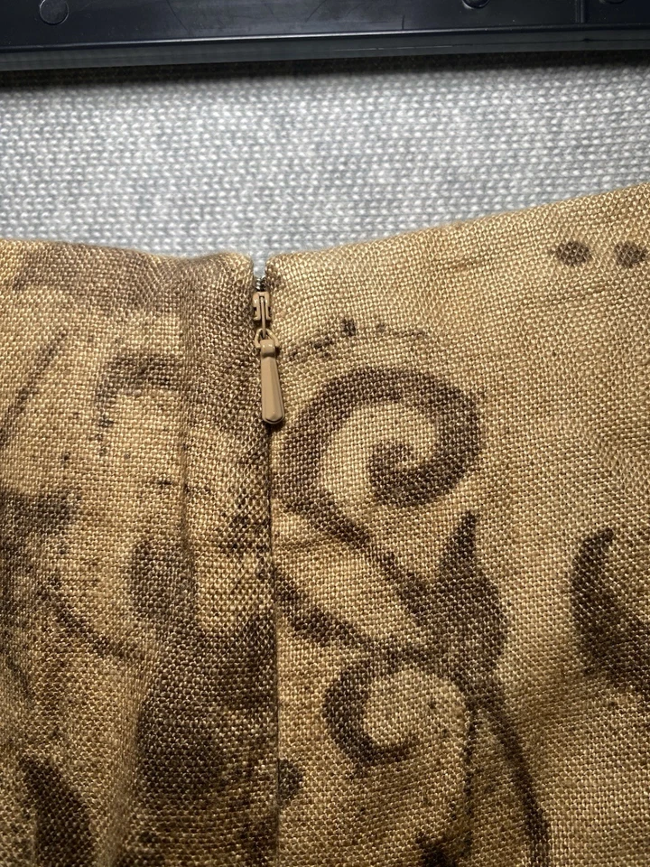 Falda midi Lauren Ralph Lauren 4 100 % lino floral cabaña campesina línea A acampanada Foto 4 de 4