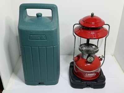 #ad Vintage 1974 Coleman Model 200A Single Mantle Red Gas Lantern amp; Hard Case 11 74 $89.99