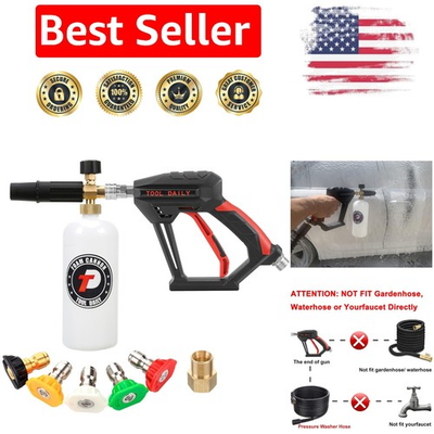 #ad Adjustable Snow Foam Lance with High Pressure Washer Gun 1 Liter Tank $68.99