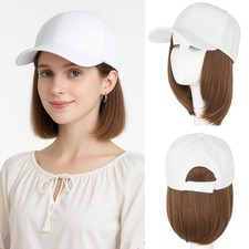 MY-LADY Hat Wig Hat with Hair Attached for Women Baseball Cap with Hair Extensio