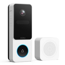 aosu Doorbell Camera Wireless- Head-to-Toe View, 2.4GHz WiFi Small, White