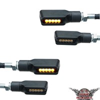 4X LED Miniblinker Motorrad Blinker Corner Schwarz E-GeprüFt Vorn Hinten 2 Paar
