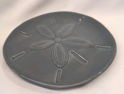 Fitz & Floyd Cape Coral Home SAND DOLLAR 6'' Snack Plate  Gray / Blue Gray NWT