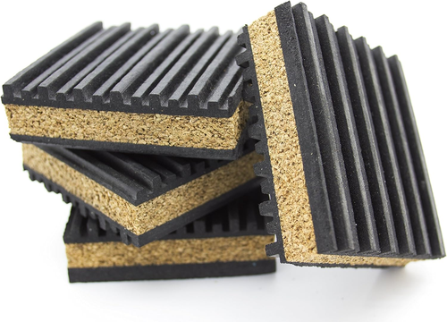 Anti-Vibration Rubber & Cork Isolation Pads Pack of 4 (3" x 3" x 7/8") - Afbeelding 1 van 12