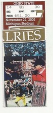 2003 Michigan Ohio State football ticket stub 100th game rivalry Bo Woody ex