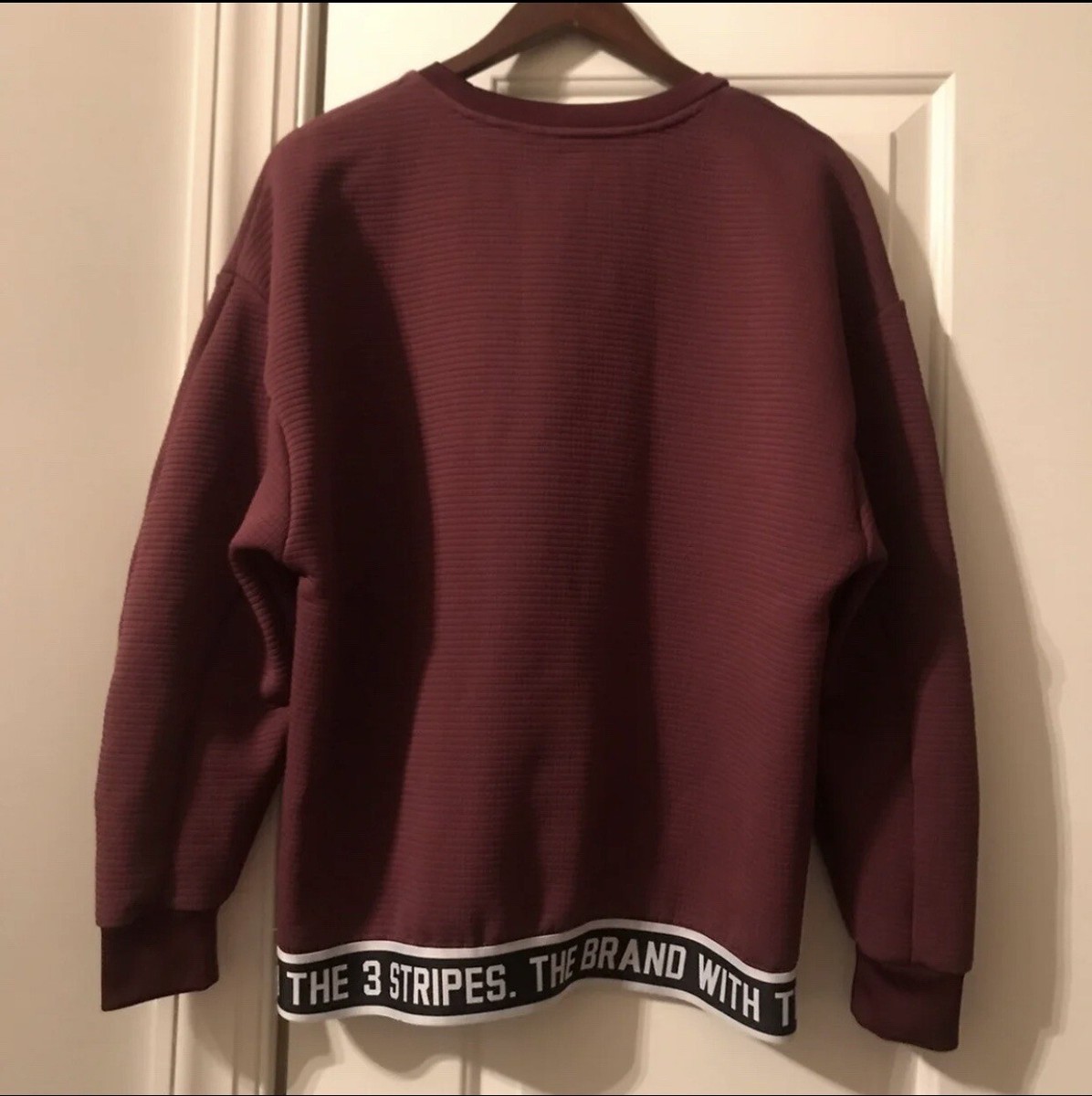 adidas gazelle silver green womens XS Burgundy Adidas Crewneck Sweatshirt Pearls & Swarovski