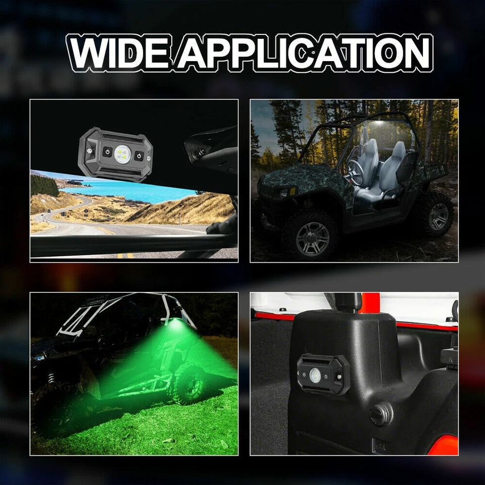 Универсальный светодиодный купольный фонарь с креплением на рулон с двойным переключателем для гольфкара Polaris RZR - Изображение 3 из 4