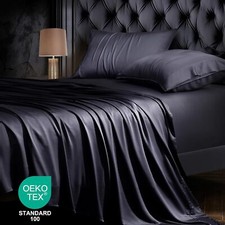 Cooling Bamboo Viscose King Sheet Set 4Pcs Soft Ivory 18-24 Inch Extra