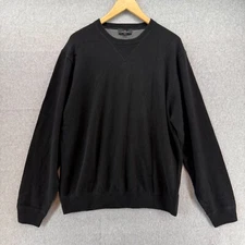Mens Alashan Size XL Black Cashmere Sweater Crewneck Classic Soft Capsule Luxury