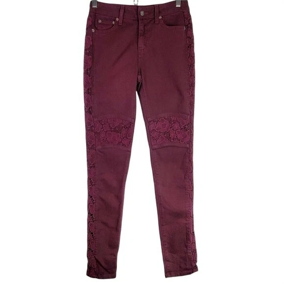 Pantalones de mezclilla ajustados LF Carmar de encaje para moto talla 26 Foto 2 de 4