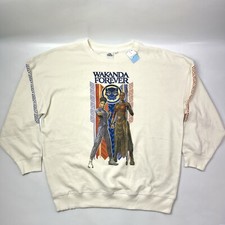 Marvel Black Panther Wakanda Forever Cream Beige Graphic Sweatshirt Pullover L