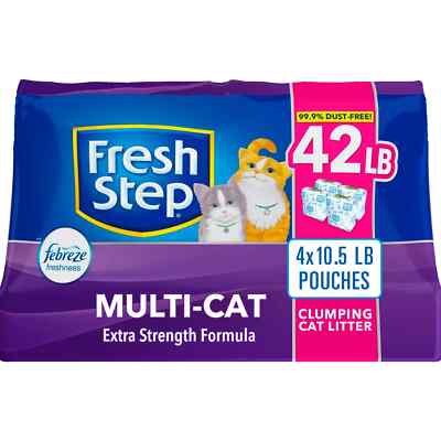 Fresh Step  with Febreze  Clumping Multi-Cat Clay Cat Litter - Scented, Low Dust